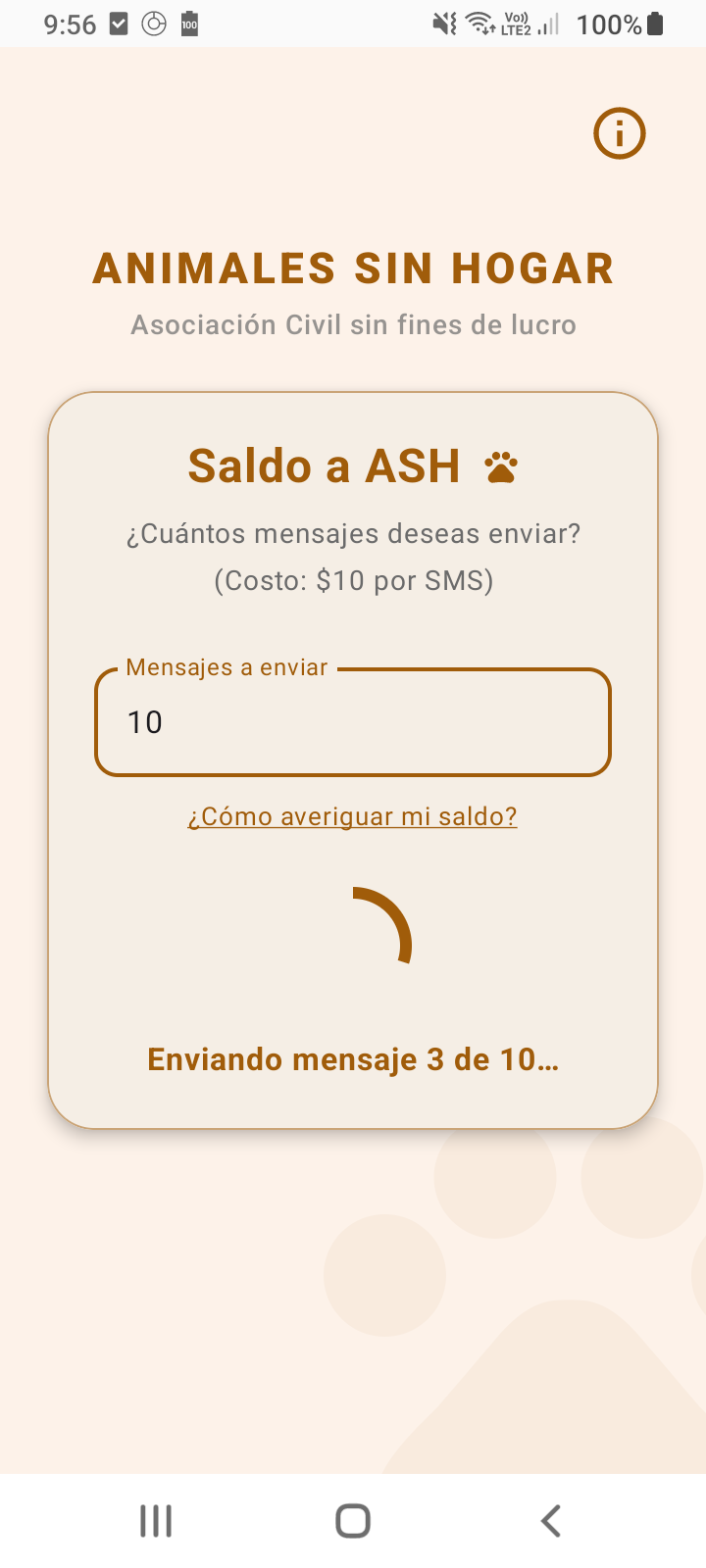 Saldo a ASH - Confirmar envío