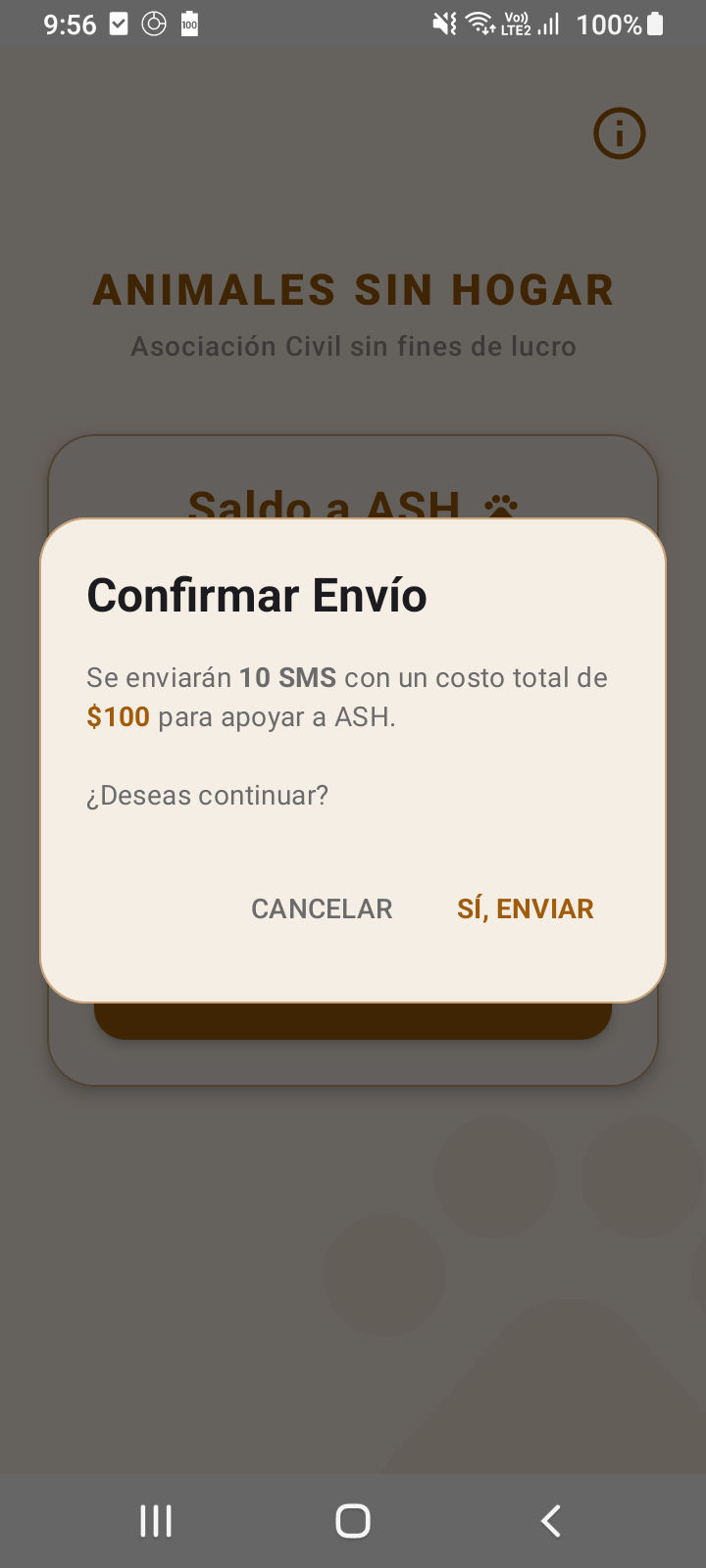 Saldo a ASH - Enviando