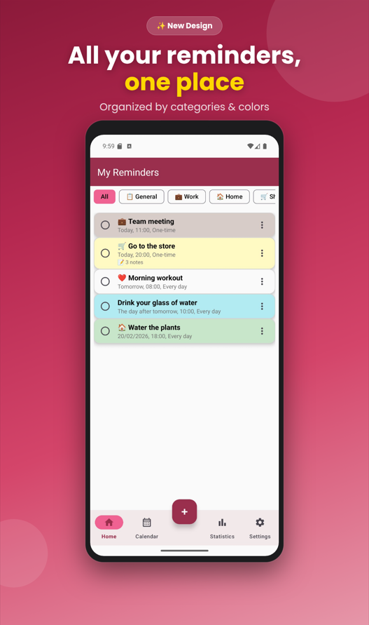 Mis Recordatorios - Home screen
